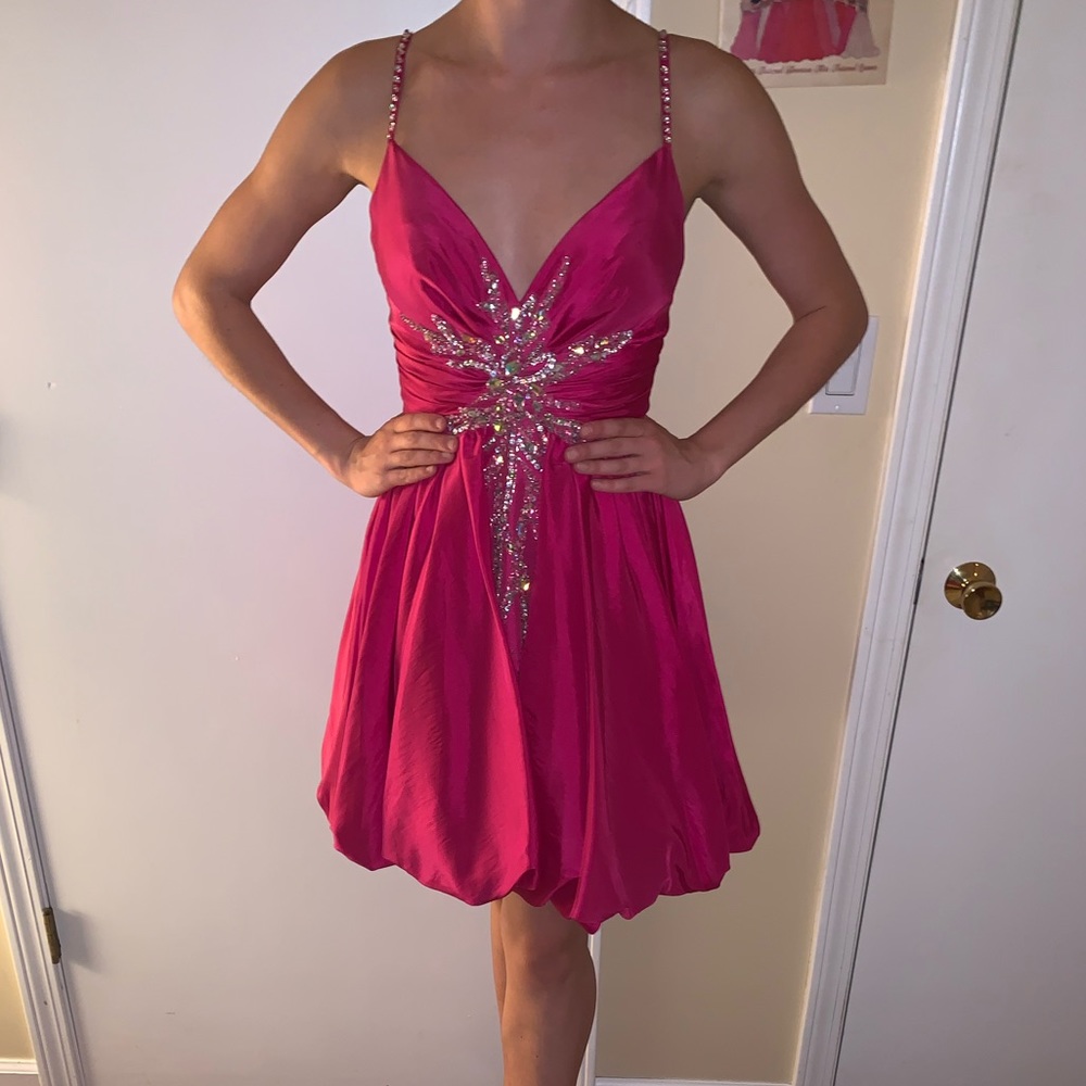 Fuchsia Mac Duggal cocktail